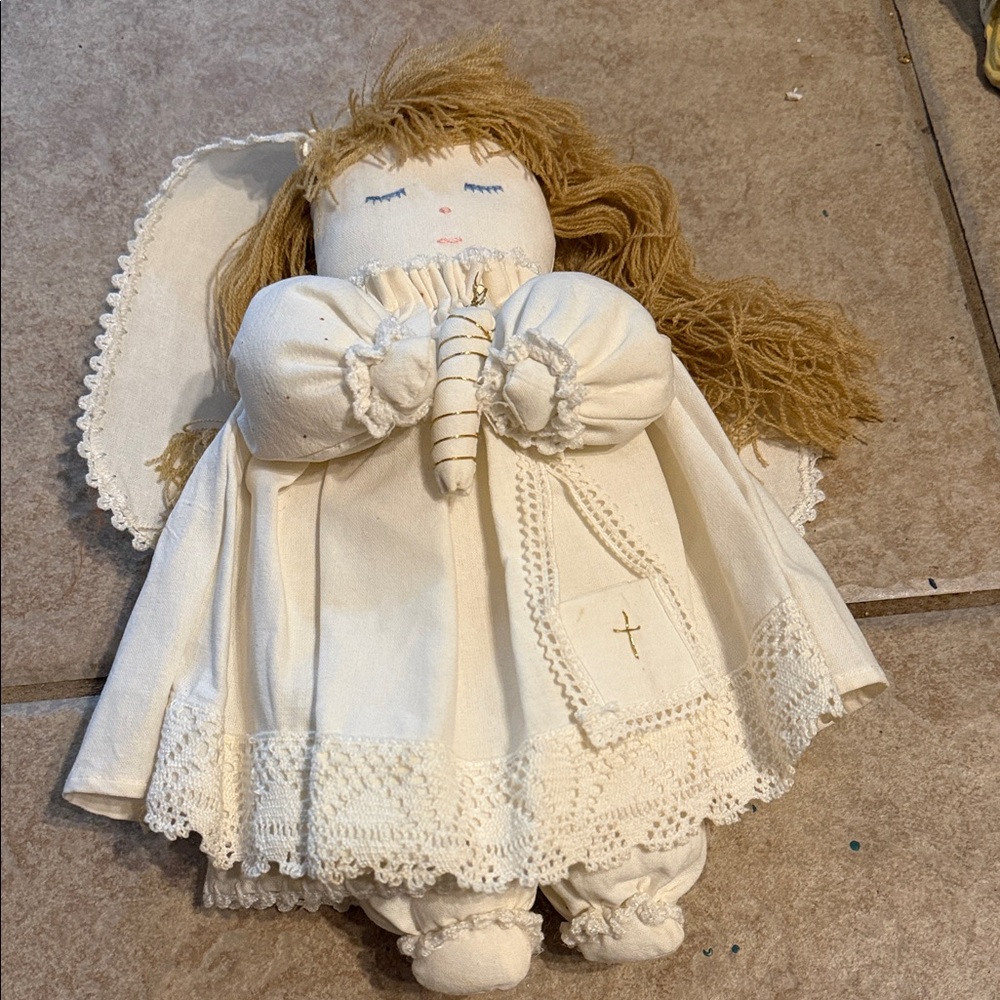 First Communion Cream Angel Doll Home Accent